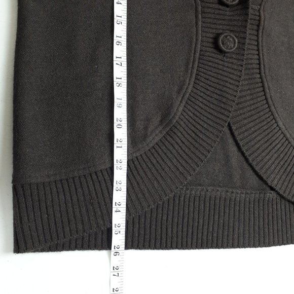 Brown Wool Double Collar Cocoon Cardigan - Picture 11 of 13